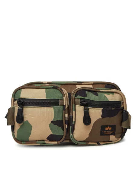 Alpha Industries saszetka Label Waist Bag zielony beżowa