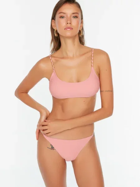 Bikini Trendyol z niską talią różowe