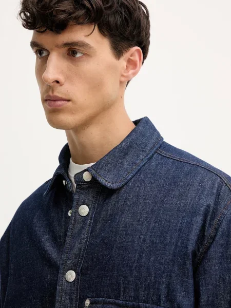 Сорочка Kenzo relaxed класичний комір синій