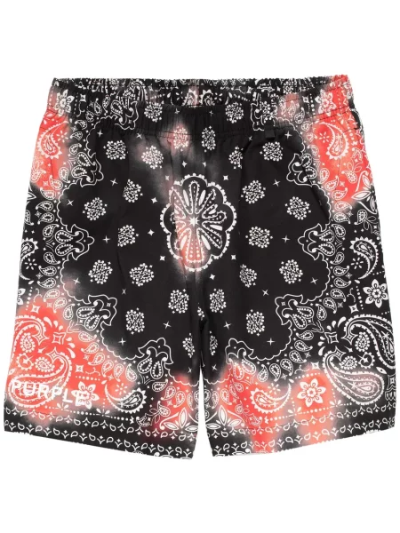 Pantaloni scurți Purple Brand cu imagine cu model paisley