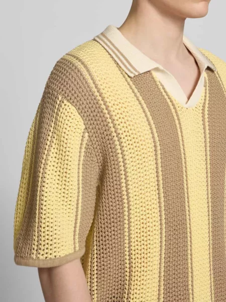 Bluzka z dzianiny z kołnierzykiem polo model ‘ACAPULCO’ Jack & Jones żółta
