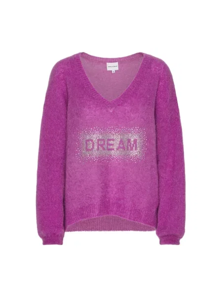 Sweter American Dreams wełniany fioletowy