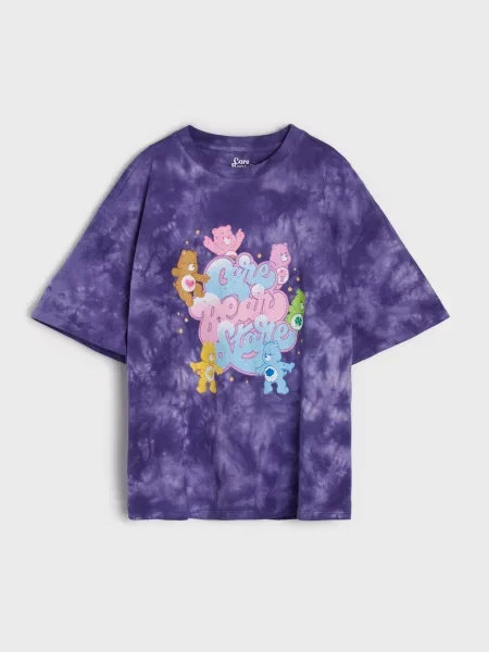 Sinsay tričko s efektem tie dye Care Bears vícebarevná