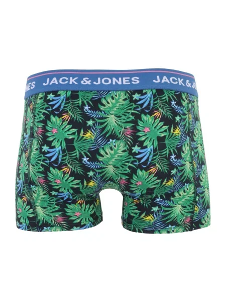 JACK & JONES Boxerky JACCODY tmavomodrá / sivá melírovaná / trávovo zelená čierna