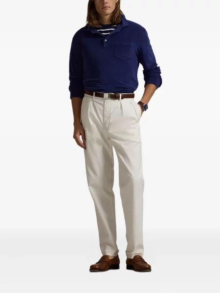 Ленени карирани чорапи Polo Ralph Lauren джобове на гърдите черно