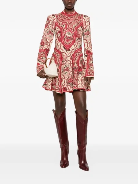 Rochie mini Alemais cu model floral cu imagine evazată