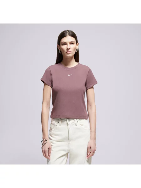 Nike T-Shirt Rib Tght Ss Tee W Nsw brązowa