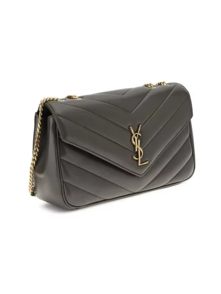Torebka Saint Laurent skórzana szara