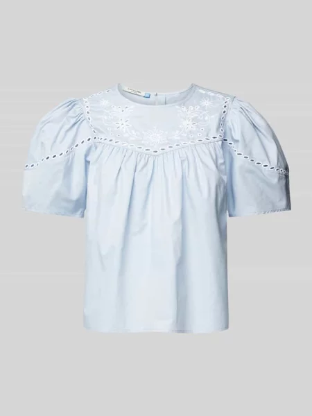 Bluzka o kroju regular fit z haftem angielskim Scotch & Soda