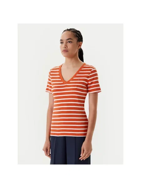 Tommy Hilfiger Majica New Cody Slim Fit oranžna