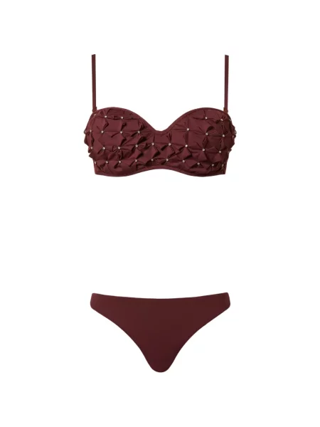 Bikini Twinset cu broderie roșu
