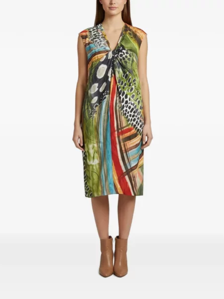 Rochie midi Dsquared2 cu imagine cu imprimeu abstract verde