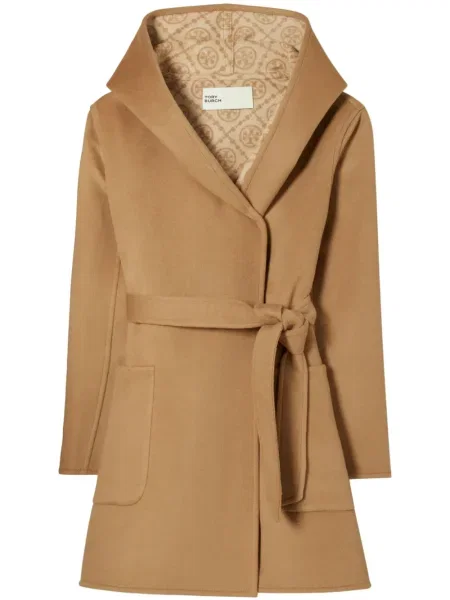 Palton Tory Burch din jacard maro