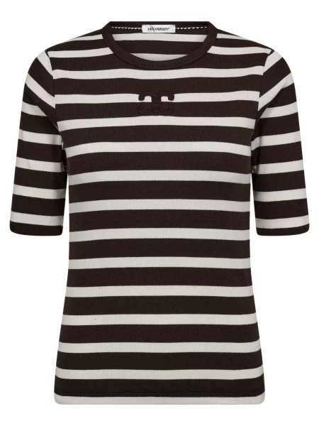 Co'couture Tricou Granny maro / murdar alb
