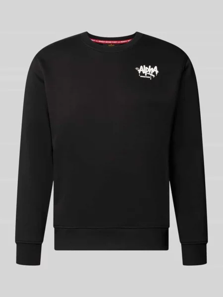Bluza o kroju regular fit z mieszanki bawełny Alpha Industries czarna