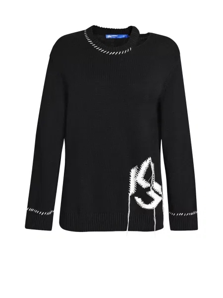KARL LAGERFELD JEANS Pulover negru alb