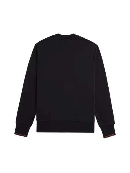 Haftowana bluza Fred Perry z okrągłym dekoltem czarna