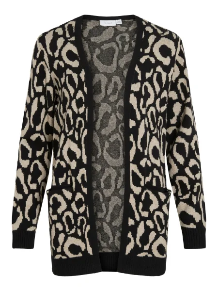 VILA Geacă tricotată VITif crem negru