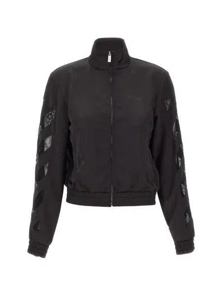 Geacă Off-white din satin alergare alb