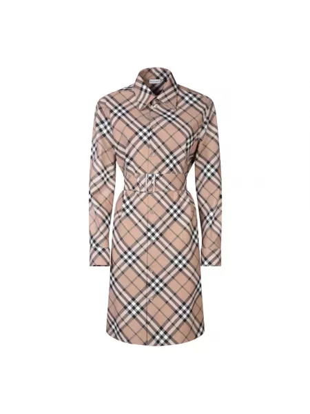 Sukienka Burberry w kratę beżowa