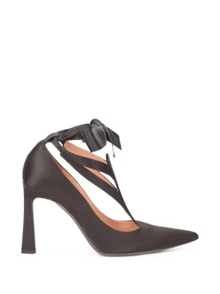 Pantofi cu toc Alberta Ferretti cu șireturi din dantelă negru