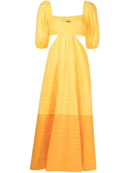 Rochie midi Staud până la genunchi de costum galben