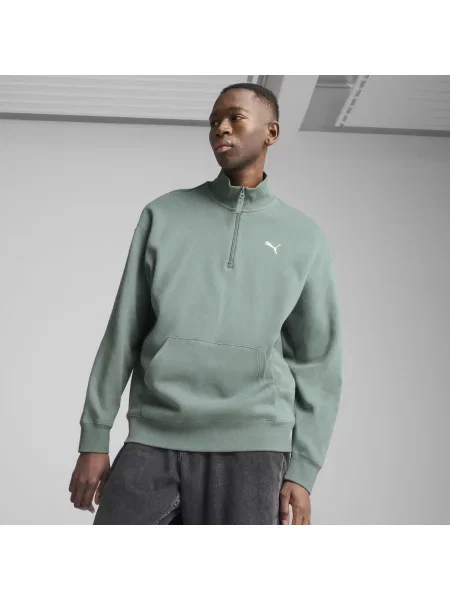 Bluza o luźnym kroju z zamkiem WARDROBE ESS zielona