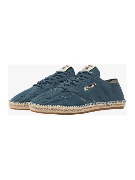 Jedwabne sneakersy Autry na płaskim obcasie niebieskie