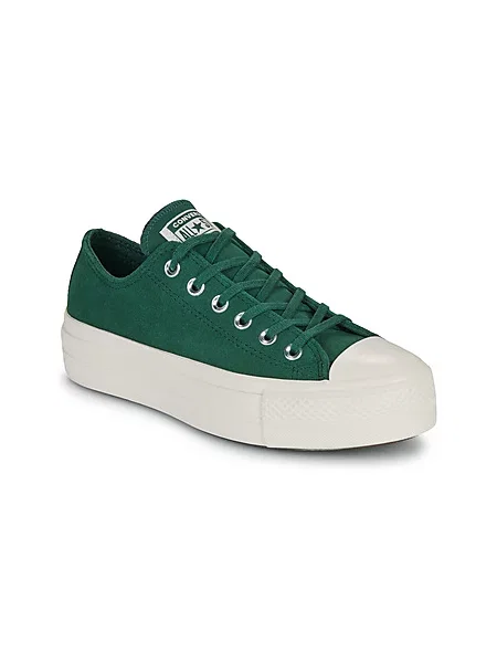 Superge Converse Chuck Taylor All Star iz semiša s platformo zelena