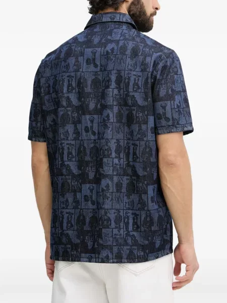 Scurt cămașă de blugi Armani Exchange albastru