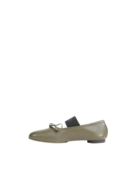 Balerinki Mm6 Maison Margiela skórzane zielone