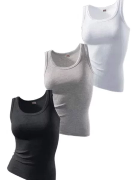 H.I.S Top svetlo siva / črna bela