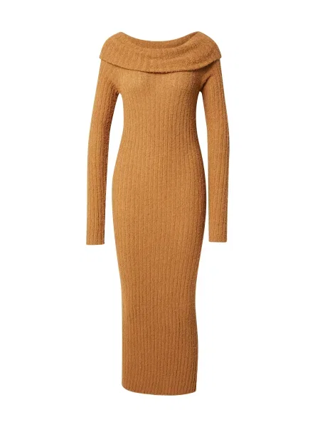Monki Rochie tricotat cămilă maro