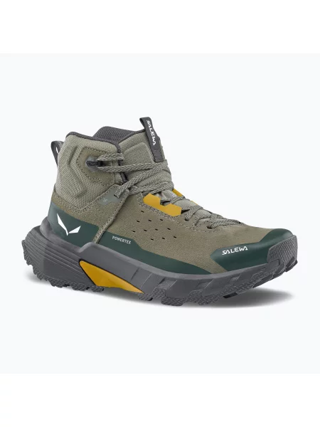 Кожаные треккинговые ботинки Salewa зеленые