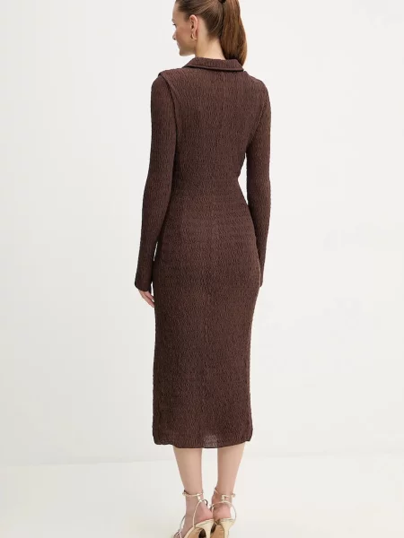 Сукня Marella maxi облягаюча коричневий