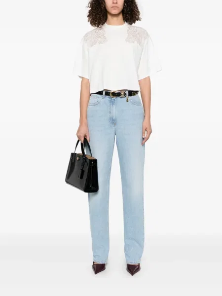 Tricou Elisabetta Franchi cu broderie alb
