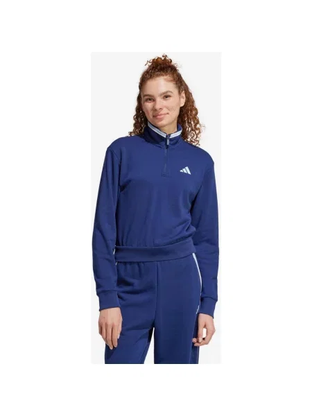 Bluza adidas Essentials Color Pop French Terry Crop Half Zip granatowy XL biały