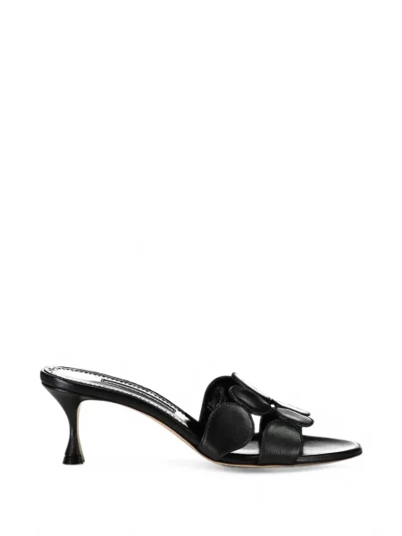 Sandale Manolo Blahnik din piele cu aplicații negru