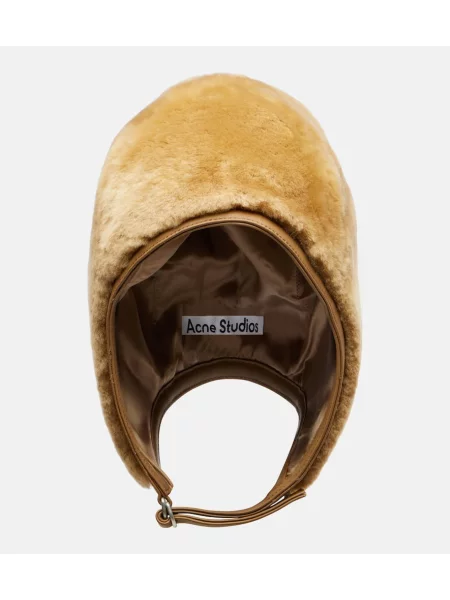 Căciulă Acne Studios din piele bej