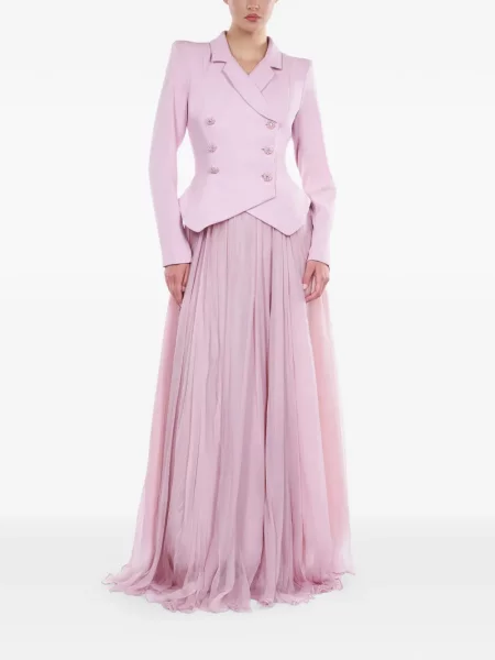 Rochie Araftu cu două rânduri de nasturi roz