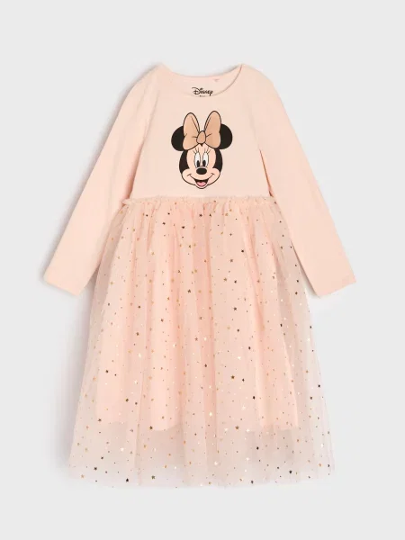 Sinsay Šaty s tylem Minnie Mouse pastelová růžová