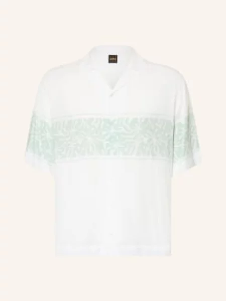 Boss Letní Košile Lapisy Volný Střih / mátová bílá