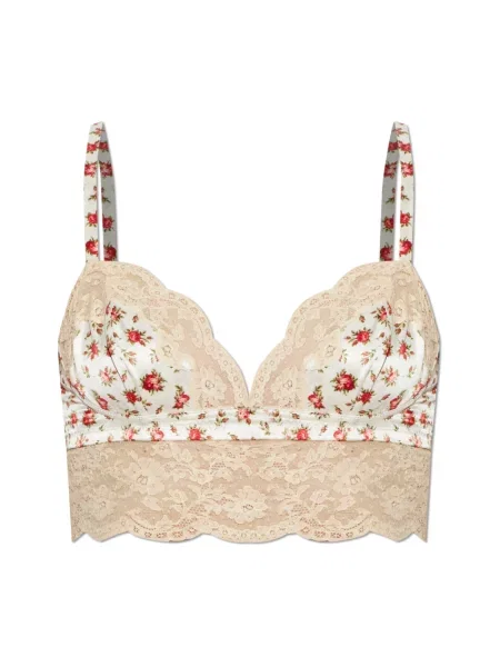 Biustonosz Dolce And Gabbana w kwiatki beżowy