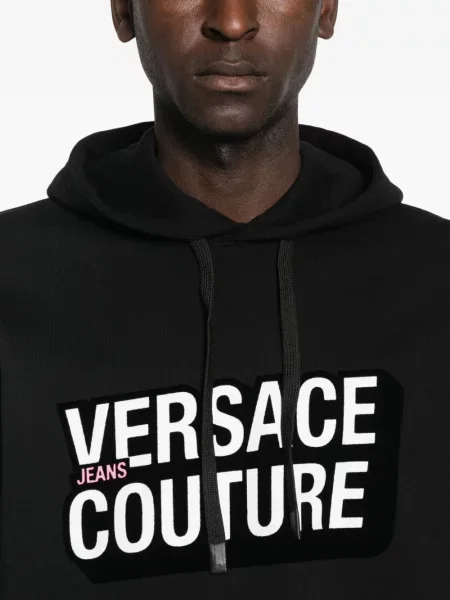 Hanorac cu glugă Versace Jeans Couture negru