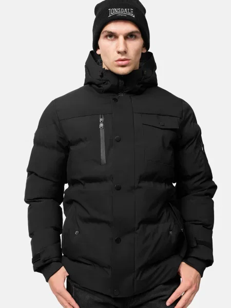 Geacă Lonsdale cu glugă negru