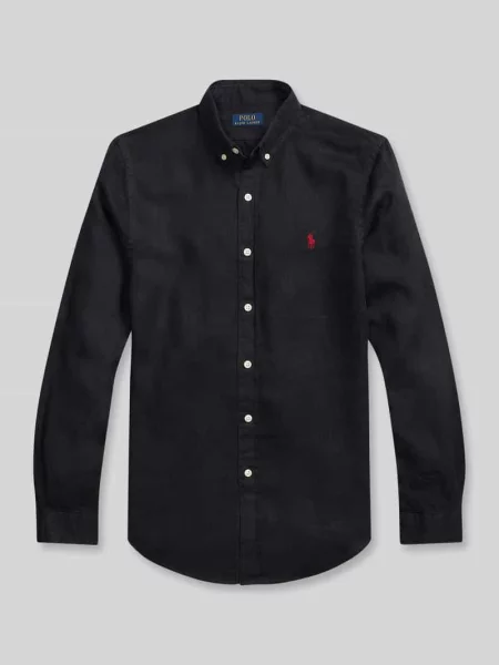 Koszula casualowa o kroju regular fit z czystego lnu Polo Ralph Lauren czarna