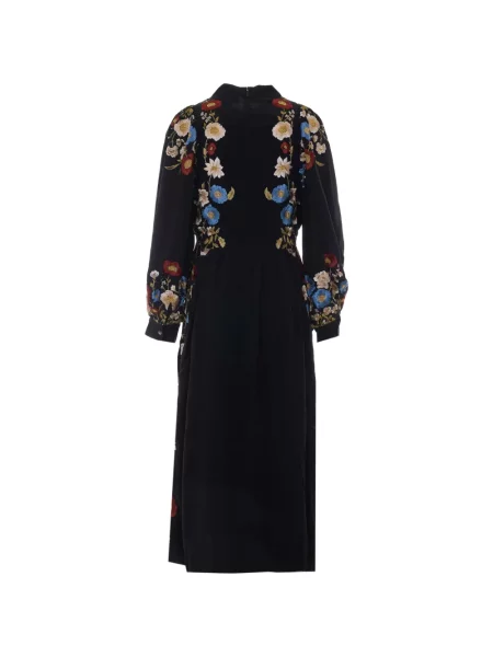 Lung rochie Sea cu model floral negru