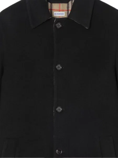 Palton Burberry cu glugă negru