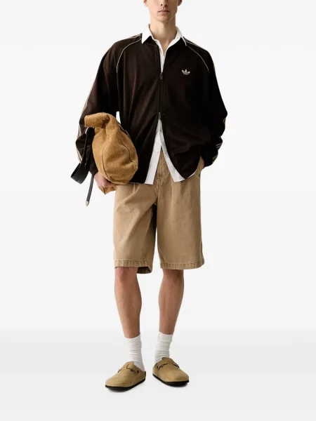 Hanorac Adidas cu broderie cu dungi alergare roz