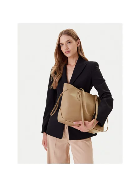 Guess torebka skórzana FLORENCE HWFLNC beżowy